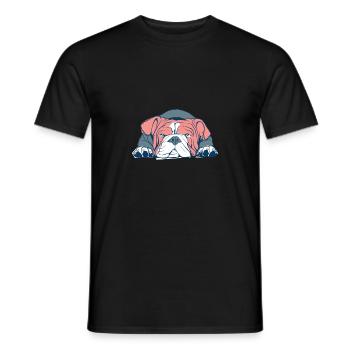 Faule englische Bulldogge gemütlicher Hund - Männer T-Shirt - Schwarz - Vorne - AI Model Male 178 light (178cm)