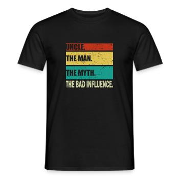 Onkel The Man Mythos Bad Influence Vintage Geschenk - Männer T-Shirt - Schwarz - Vorne - AI Model Male 178 light (178cm)