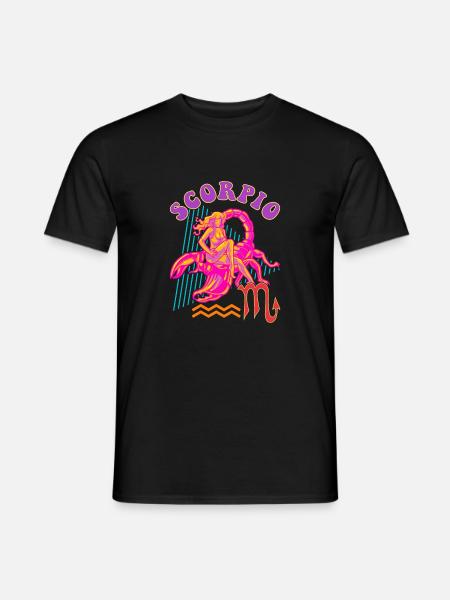 Skorpion Horoskop Sternzeichen Geschenk - Männer T-Shirt - Schwarz
