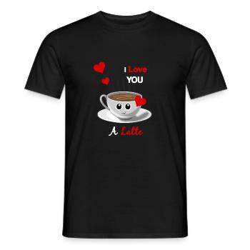 Je t'aime un latte - cadeau d'amour de la Saint-Valentin - T-shirt homme - noir - Devant - AI Model Male 178 light (178cm)