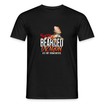 Dragon barbu a mangé mes devoirs - T-shirt homme - noir - Devant - AI Model Male 178 light (178cm)