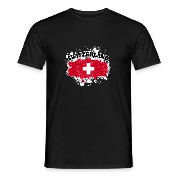 Switzerland Switzerland flag - Men's T-Shirt - black - Front - AI Model Male 178 light (178cm)