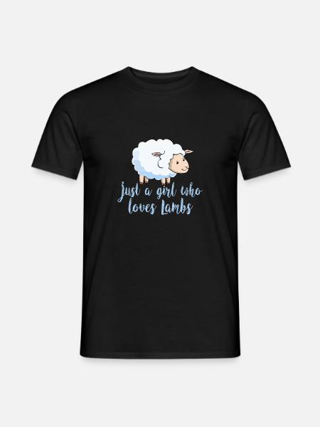 Just A Girl Who Loves Lambs Sheep Farm Gift - Men's T-Shirt - black