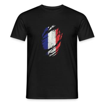 france - Men's T-Shirt - black - Front - AI Model Male 178 light (178cm)