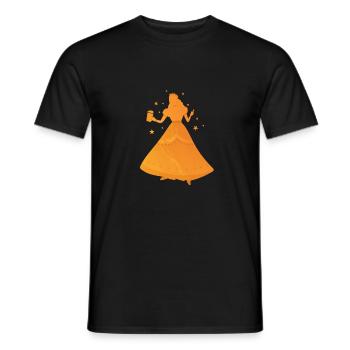 Princesse de la bière dans la beauté de la bière de couleur dorée - T-shirt homme - noir - Devant - AI Model Male 178 light (178cm)