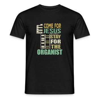 Cadeau d'organiste drôle Venez pour Jésus - T-shirt homme - noir - Devant - AI Model Male 178 light (178cm)
