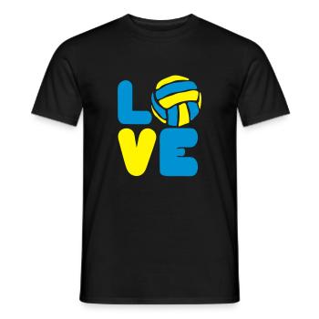 volleyball waterpolo love mot loves sport - Men's T-Shirt - black - Front - AI Model Male 178 light (178cm)