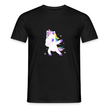 Einhorn tanzen dabbing Geschenk - Männer T-Shirt - Schwarz - Vorne - AI Model Male 178 light (178cm)