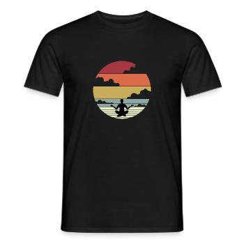 Yoga t-shirt gift idea meditate yoga teacher - Men's T-Shirt - black - Front - AI Model Male 178 light (178cm)