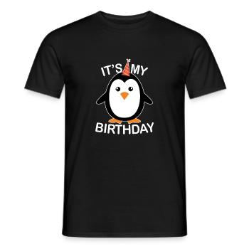 Its My Birthday Penguin - T-shirt homme - noir - Devant - AI Model Male 178 light (178cm)