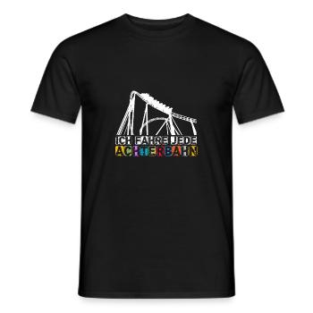 Ich Fahre Jede Achterbahn Lustig Geschenk Vergnügu - Männer T-Shirt - Schwarz - Vorne - AI Model Male 178 light (178cm)