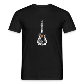 Conception de guitare naturelle | Design Fun Eco Music - T-shirt homme - noir - Devant - AI Model Male 178 light (178cm)