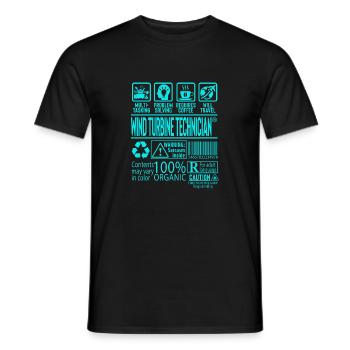 Cadeau de technicien d'éolienne - T-shirt homme - noir - Devant - AI Model Male 178 light (178cm)