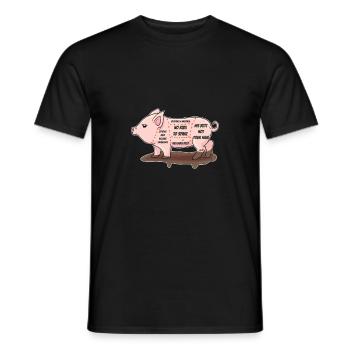 Friends Not Food - Vegan Pig Parts Anti Butcher - T-shirt homme - noir - Devant - AI Model Male 178 light (178cm)