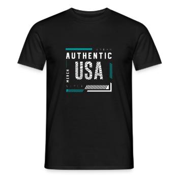 USA - Gift T-shirt - Men's T-Shirt - black - Front - AI Model Male 178 light (178cm)