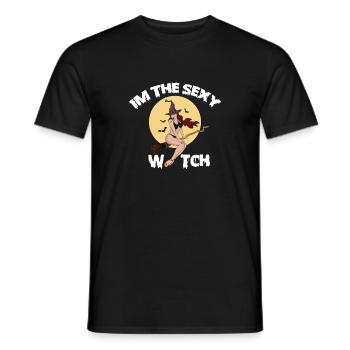 Im The Sexy Witch Ich bin ein sexy Hexe Besen Mond - Männer T-Shirt - Schwarz - Vorne - AI Model Male 178 light (178cm)
