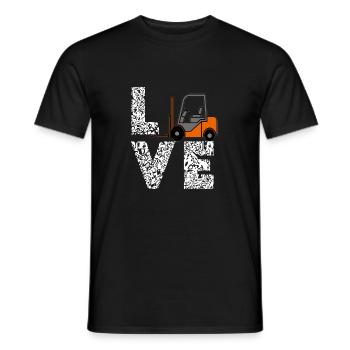 Chariot élévateur Chariot élévateur conducteur Love Lager Stacker Fahr - T-shirt homme - noir - Devant - AI Model Male 178 light (178cm)