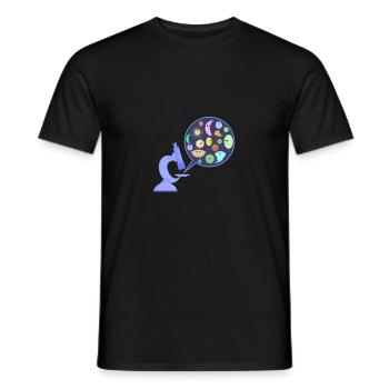 Germs under the microscope - Men's T-Shirt - black - Front - AI Model Male 178 light (178cm)