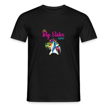 Dabbing Unicorn Big Sister Again Unicorns Rainbow - Men's T-Shirt - black - Front - AI Model Male 178 light (178cm)