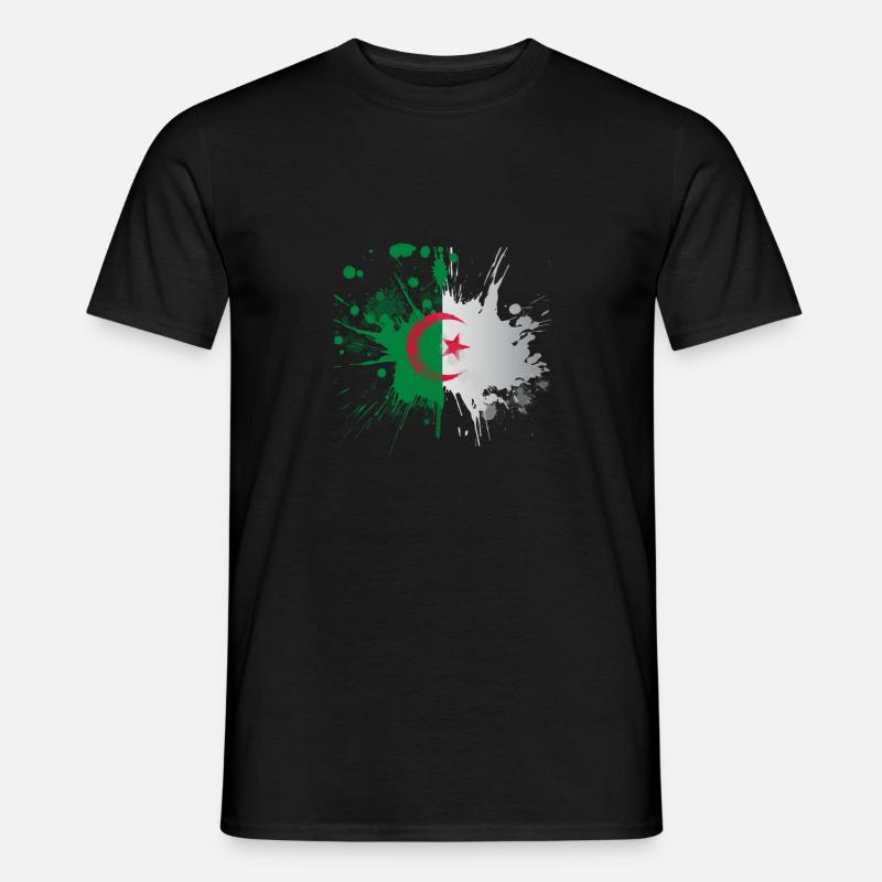 Algerien Flagge Splashed Effekt - Männer T-Shirt - Schwarz