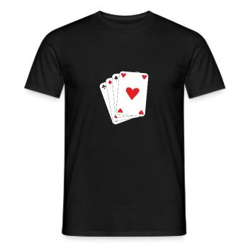 Cartes à jouer - T-shirt homme - noir - Devant - AI Model Male 178 light (178cm)