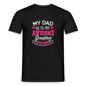 My father has the best daughter in the world - Men's T-Shirt - black - Front - AI Model Male 178 light (178cm)