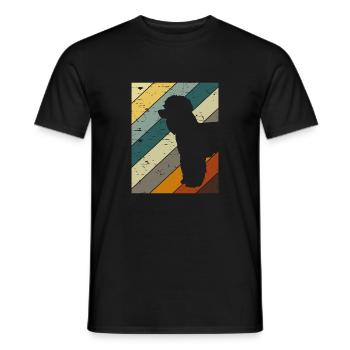 Retro poodle dogs - Men's T-Shirt - black - Front - AI Model Male 178 light (178cm)