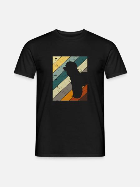 Retro Pudel Hunde - Männer T-Shirt - Schwarz