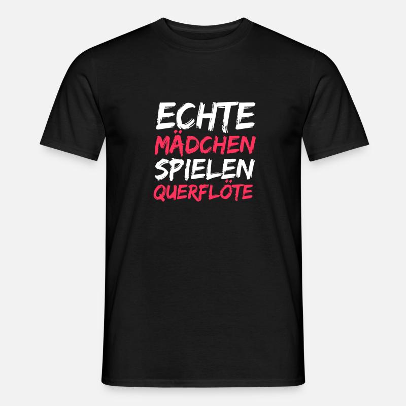 Querflöte - Männer T-Shirt - Schwarz