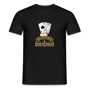 Poker Casino Poker Card Game Gift Idea Ace P - Men's T-Shirt - black - Front - AI Model Male 178 light (178cm)