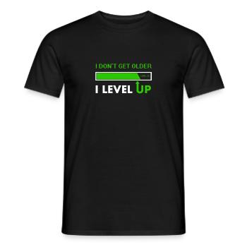Gamer 35th Birthday-I Don't Get Older I Level Up - Men's T-Shirt - black - Front - AI Model Male 178 light (178cm)