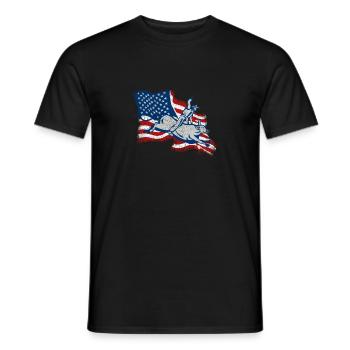 Équitation western bull rodéo cowboy bull - T-shirt homme - noir - Devant - AI Model Male 178 light (178cm)