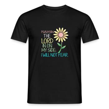 Bible - Psalm 118:6 Verse Flower - Church - Männer T-Shirt - Schwarz - Vorne - AI Model Male 178 light (178cm)