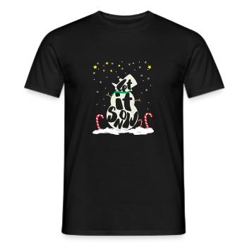 Laisse la neige | Noël | Canne en bonbon mignon bonhomme de neige - T-shirt homme - noir - Devant - AI Model Male 178 light (178cm)