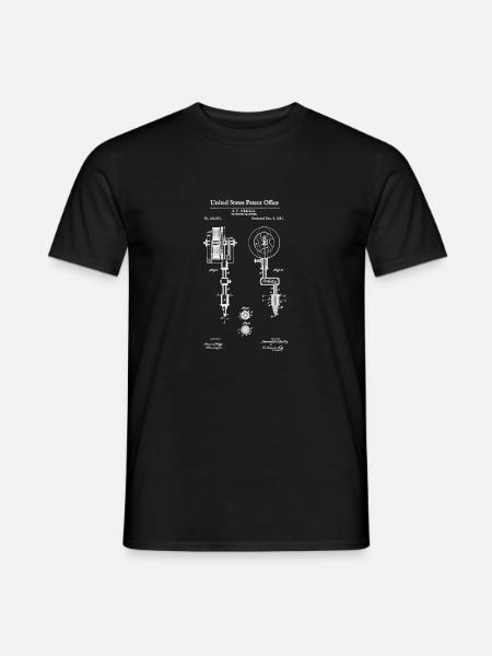 Tattooing Machine 1891 Patent Print Shirt, First T - Men's T-Shirt - black
