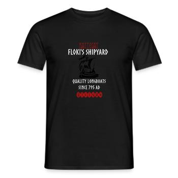 Viking Kattegat Floki's Shipyard Norse QuoteIvarTh - Men's T-Shirt - black - Front - AI Model Male 178 light (178cm)