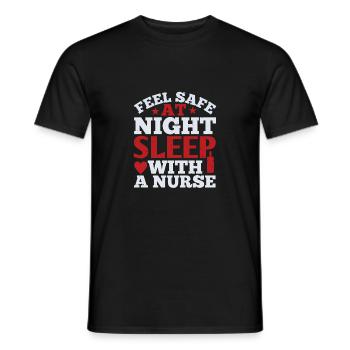 sentez-vous en sécurité la nuit dormir avec une infirmière 01 copie pngA - T-shirt homme - noir - Devant - AI Model Male 178 light (178cm)