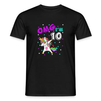 10 ans fille licorne licorne anniversaire idée - T-shirt homme - noir - Devant - AI Model Male 178 light (178cm)