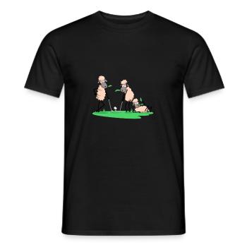 Sheep Playing Golf - Men's T-Shirt - black - Front - AI Model Male 178 light (178cm)