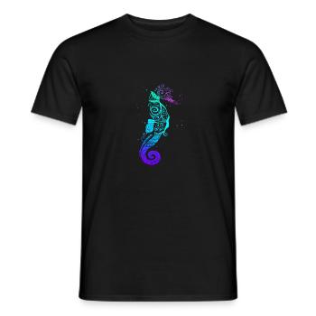 Seepferdchen Mandala Ozean Meerestiere schwimmen - Männer T-Shirt - Schwarz - Vorne - AI Model Male 178 light (178cm)