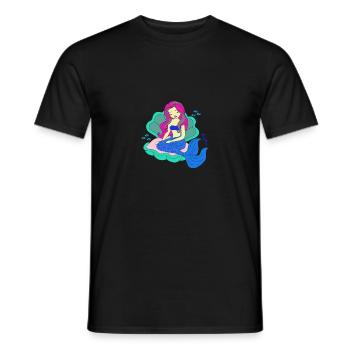 Mermaid Princess Kids Women Girl Mermaid - Men's T-Shirt - black - Front - AI Model Male 178 light (178cm)