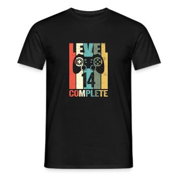 14. Geburtstag Gamer Jungen 14 Jahre Level 14 Comp - Männer T-Shirt - Schwarz - Vorne - AI Model Male 178 light (178cm)