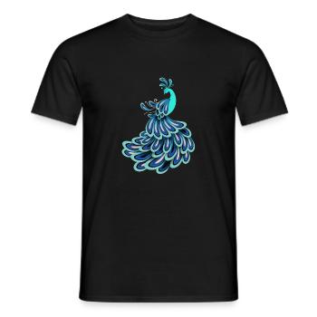 Peacock ornithologist - Men's T-Shirt - black - Front - AI Model Male 178 light (178cm)