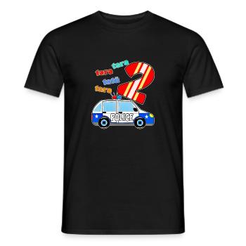 PolizeiAuto 2 - Männer T-Shirt - Schwarz - Vorne - AI Model Male 178 light (178cm)