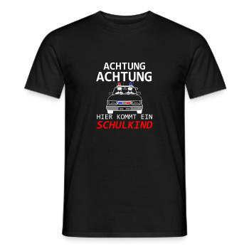 Achtung Schulkind Polizei Schule - Männer T-Shirt - Schwarz - Vorne - AI Model Male 178 light (178cm)