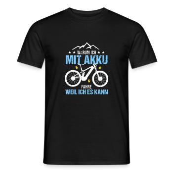 Fahrrad E-Bike Elektrofahrrad Lustig Spruch Motiv - Männer T-Shirt - Schwarz - Vorne - AI Model Male 178 light (178cm)