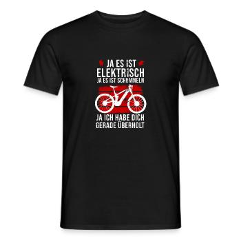 Fahrrad E-Bike Elektrofahrrad Lustig Spruch Motiv - Männer T-Shirt - Schwarz - Vorne - AI Model Male 178 light (178cm)