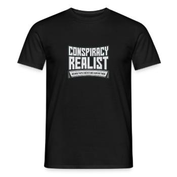 Conspiracy Realist For Conspiracy Awareness - Men's T-Shirt - black - Front - AI Model Male 178 light (178cm)