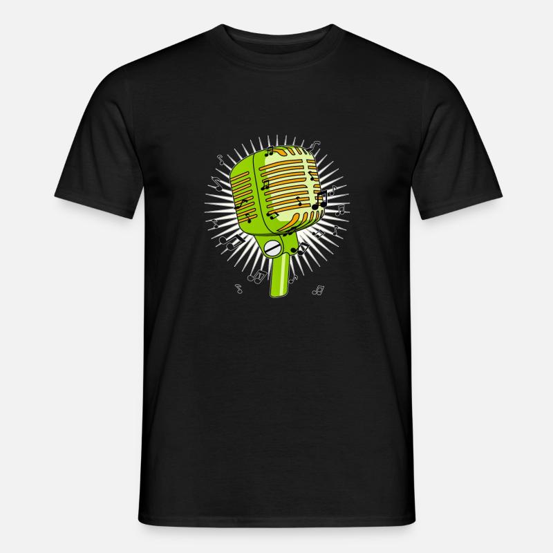 Mikrofon Noten - Männer T-Shirt - Schwarz