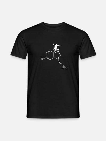 Serotonin Basketball chemische Strukturformel - Männer T-Shirt - Schwarz